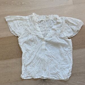 Anthropologie Cream Textured Top